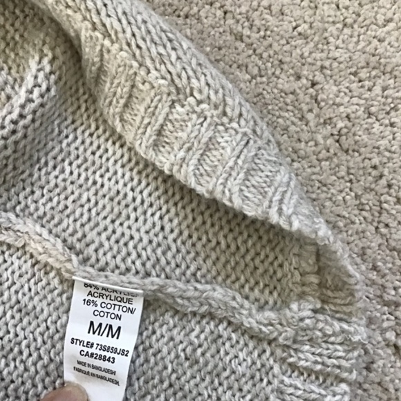 Oatmeal cowl neck cross over sweater - Picture 9 of 10